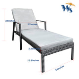 Outdoor Chaise Lounge Chair Metal Gray 75"