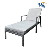 Outdoor Chaise Lounge Chair Metal Gray 75"