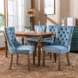 Set of 2 Velvet Dining Chair Tufted Light Blue