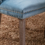 Set of 2 Velvet Dining Chair Tufted Light Blue