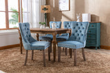 Set of 2 Velvet Dining Chair Tufted Light Blue