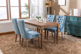 Set of 2 Velvet Dining Chair Tufted Light Blue