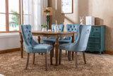 Set of 2 Velvet Dining Chair Tufted Light Blue