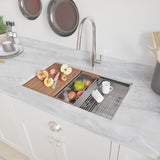 32x19 Inch Kitchen Sink Stainless Steel Single Blow Workstation Underment