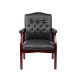 Leather Reception Guest Chairs W/Padded Seat