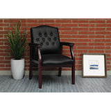 Leather Reception Guest Chairs W/Padded Seat
