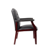 Leather Reception Guest Chairs W/Padded Seat