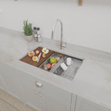 32x19 Inch Kitchen Sink Stainless Steel Single Blow Workstation Underment