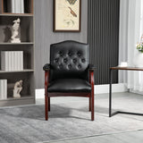 Leather Reception Guest Chairs W/Padded Seat