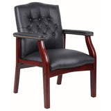 Leather Reception Guest Chairs W/Padded Seat