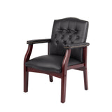 Leather Reception Guest Chairs W/Padded Seat