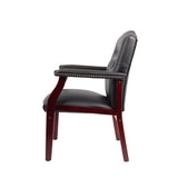 Leather Reception Guest Chairs W/Padded Seat