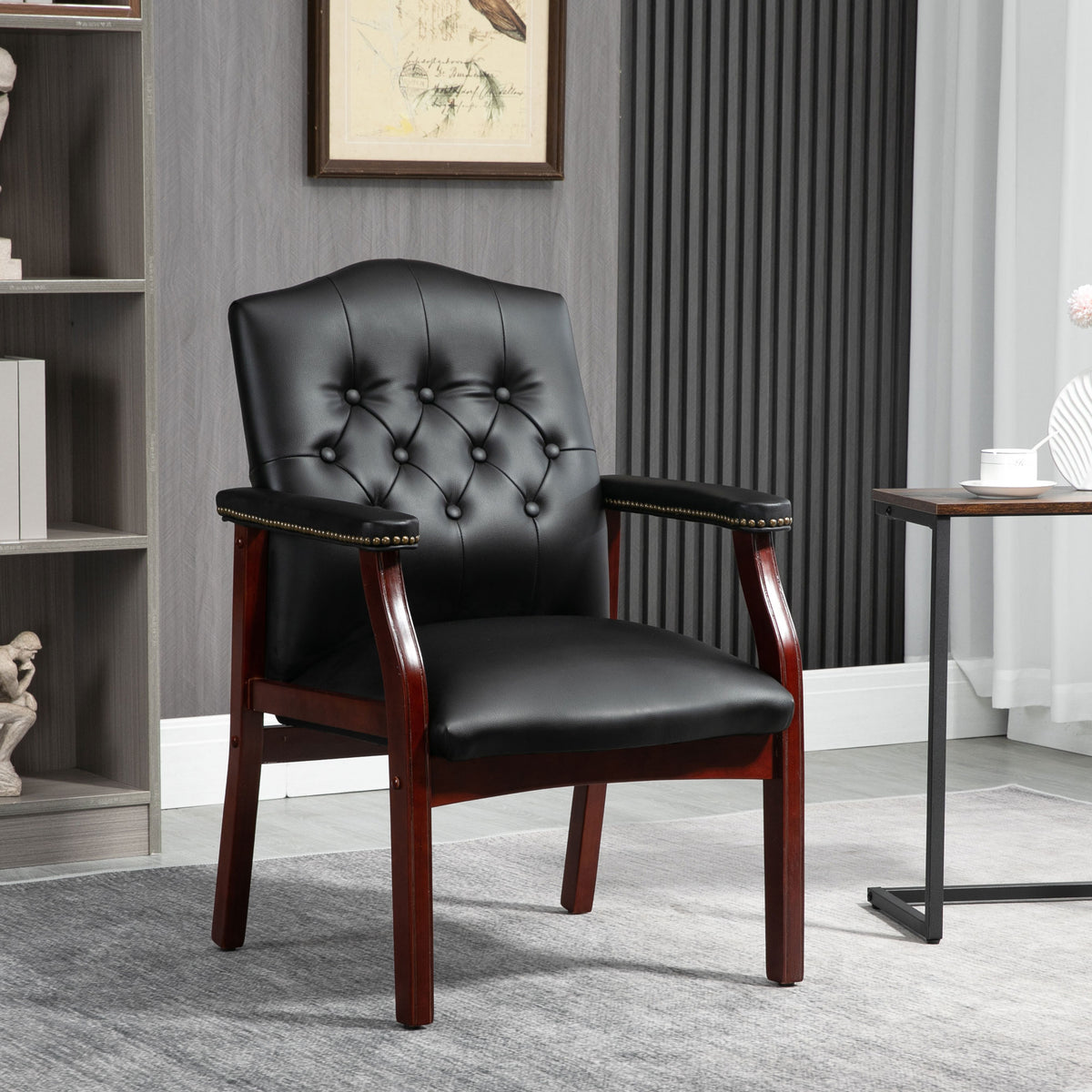 Leather Reception Guest Chairs W/Padded Seat