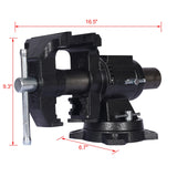 5" Multi-jaw Rotating Bench Vise, Multipurpose Vise Bench