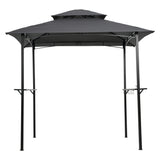 8x5Ft Grill Gazebo Replacement Canopy,Double Tiered BBQ Tent Roof Top Cover