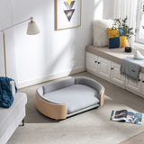 Scandinavian style Elevated Dog Bed Pet Sofa With Solid Wood legs