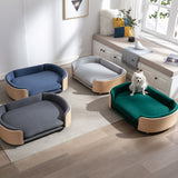 Scandinavian style Elevated Dog Bed Pet Sofa With Solid Wood legs