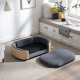 Scandinavian style Elevated Dog Bed Pet Sofa With Solid Wood legs