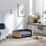 Scandinavian style Elevated Dog Bed Pet Sofa With Solid Wood legs