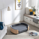 Scandinavian style Elevated Dog Bed Pet Sofa With Solid Wood legs