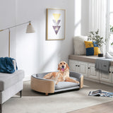 Scandinavian style Elevated Dog Bed Pet Sofa With Solid Wood legs
