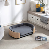 Scandinavian style Elevated Dog Bed Pet Sofa With Solid Wood legs