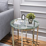 Round Glass End Table Transparent