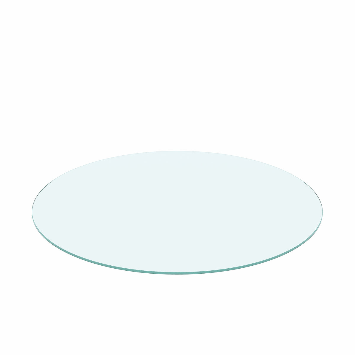 Round Glass End Table Transparent
