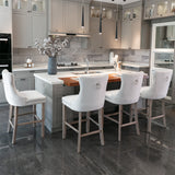 Velvet Bar Table Set Tufted Beige