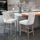 Velvet Bar Table Set Tufted Beige