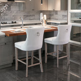 Velvet Bar Table Set Tufted Beige