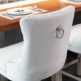 Velvet Bar Table Set Tufted Beige