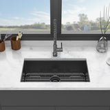Gunmetal Black 30 Inch Undermount Kitchen Sink 16 Gauge 10 Inch Deep Single Bowl