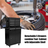 Rolling Tool Chest, 5-Drawer Tool Box Organizer w/Lockable Wheels & Sliding