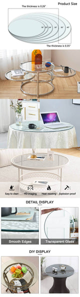 Round Glass Dining Table Transparent