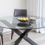 Round Glass Dining Table Transparent