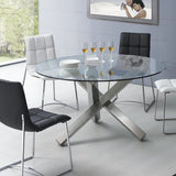 Round Glass Dining Table Transparent