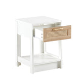 Engineered Wood End Table with Storage White