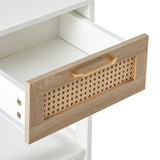Engineered Wood End Table with Storage White