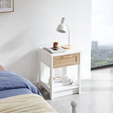Engineered Wood End Table with Storage White
