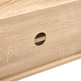 Solid Wood TV Stand with Storage Natural 55"