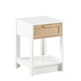 Engineered Wood End Table with Storage White