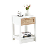 Engineered Wood End Table with Storage White
