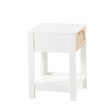 Engineered Wood End Table with Storage White
