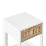 Engineered Wood End Table with Storage White