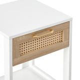 Engineered Wood End Table with Storage White