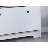 Shoe Rack - Light Oak & White - Two Extendable Shelves & Top