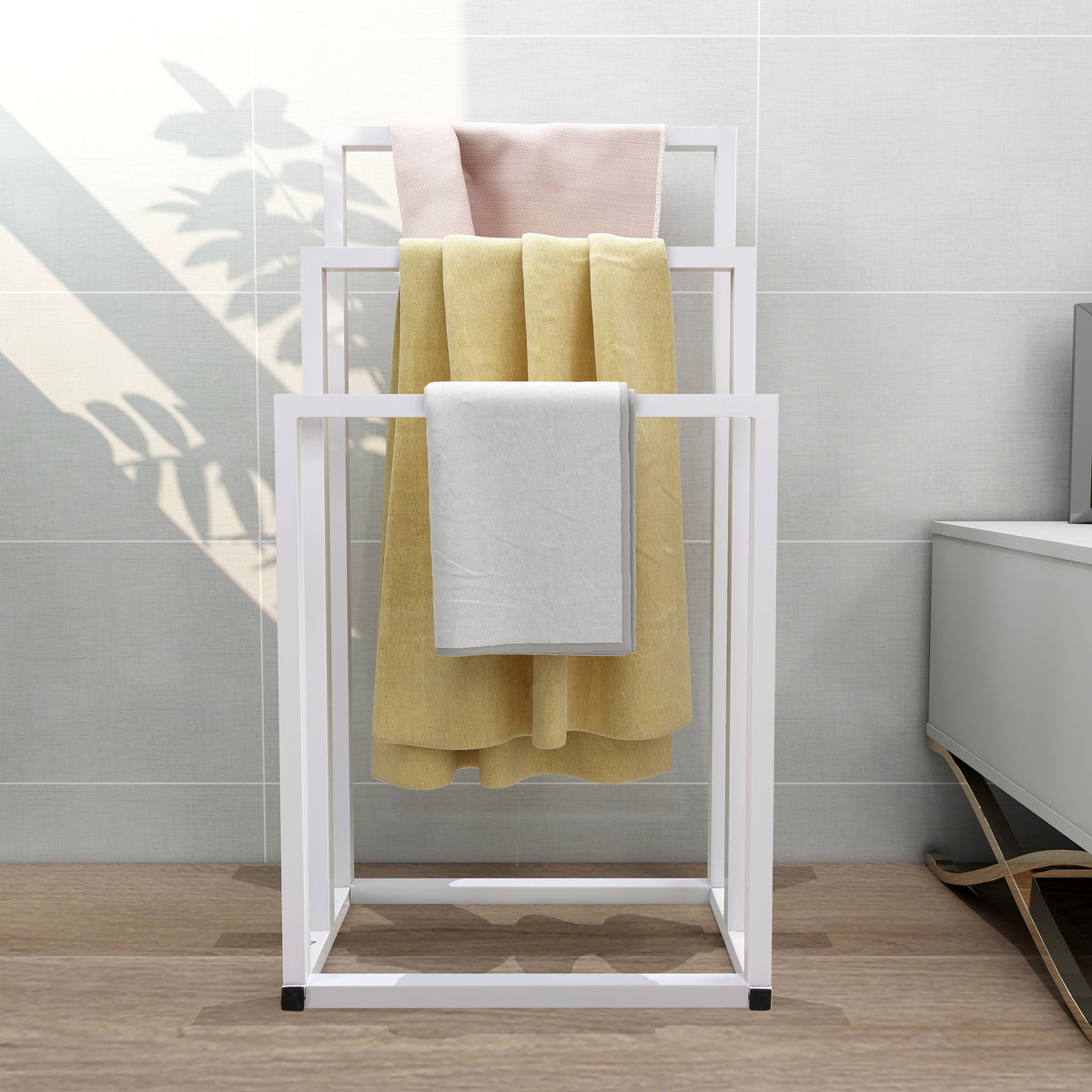 Metal Freestanding Towel Rack 3 Tiers Hand Towel Holder Organizer