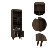 Bar Cabinet - 12-Bottle Wine Rack - Double Door - Dark Walnut