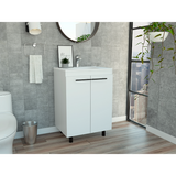 Bathroom Vanity - Double Door - Two Shelves - White - 23.8" Wide